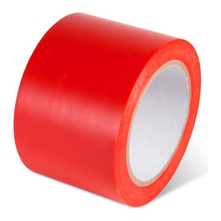 Top Tape And  Label. Global Industrial Safety Tape 3inW x 108L 5 Mil Red 1 Roll 670652RD